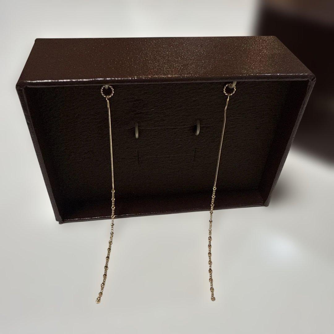 agete ゴールド ロングチェーンピアス　チェーンピアスチャーム