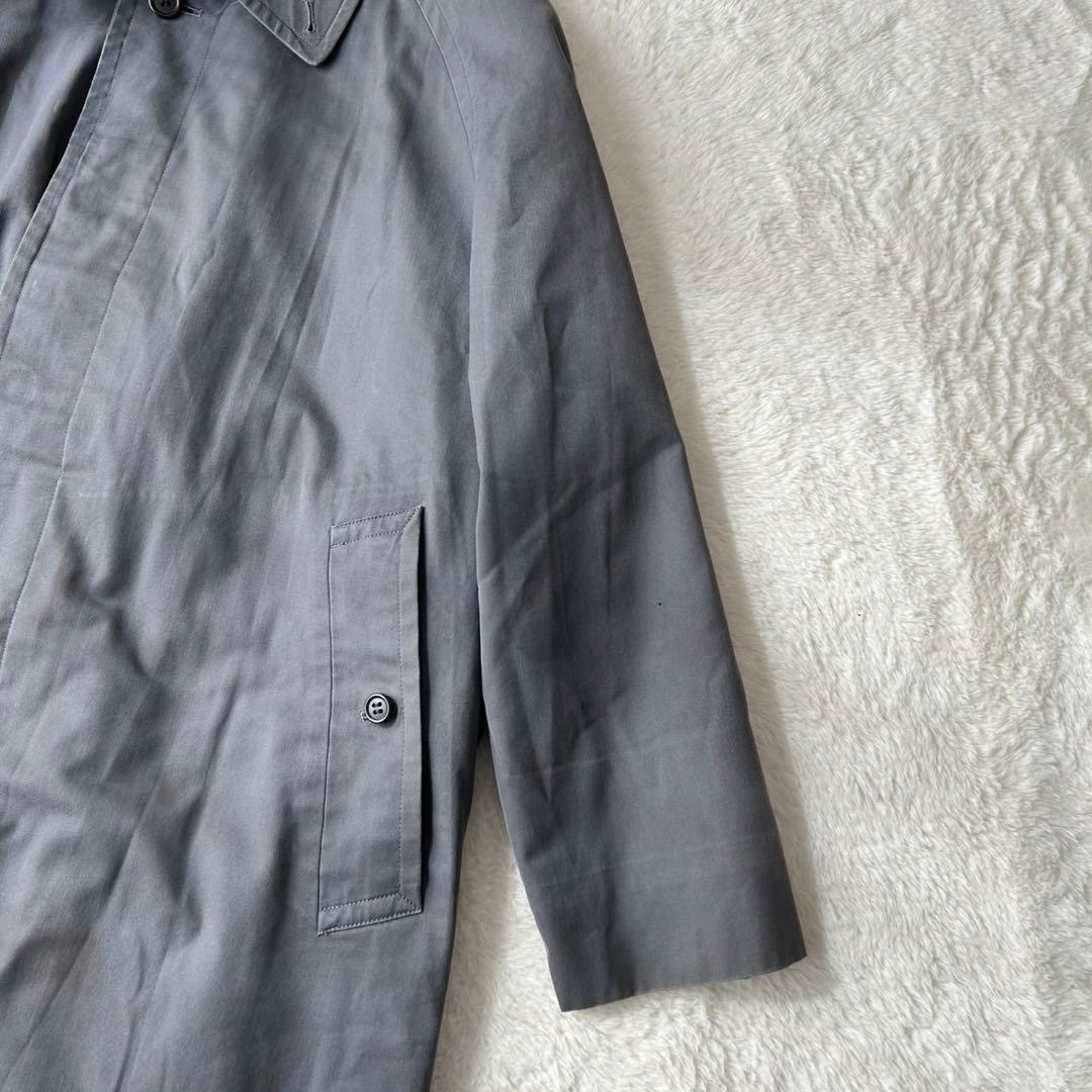 希少カラー バーバリー ステンカラーコート ライナー付 2way ネイビーグレー