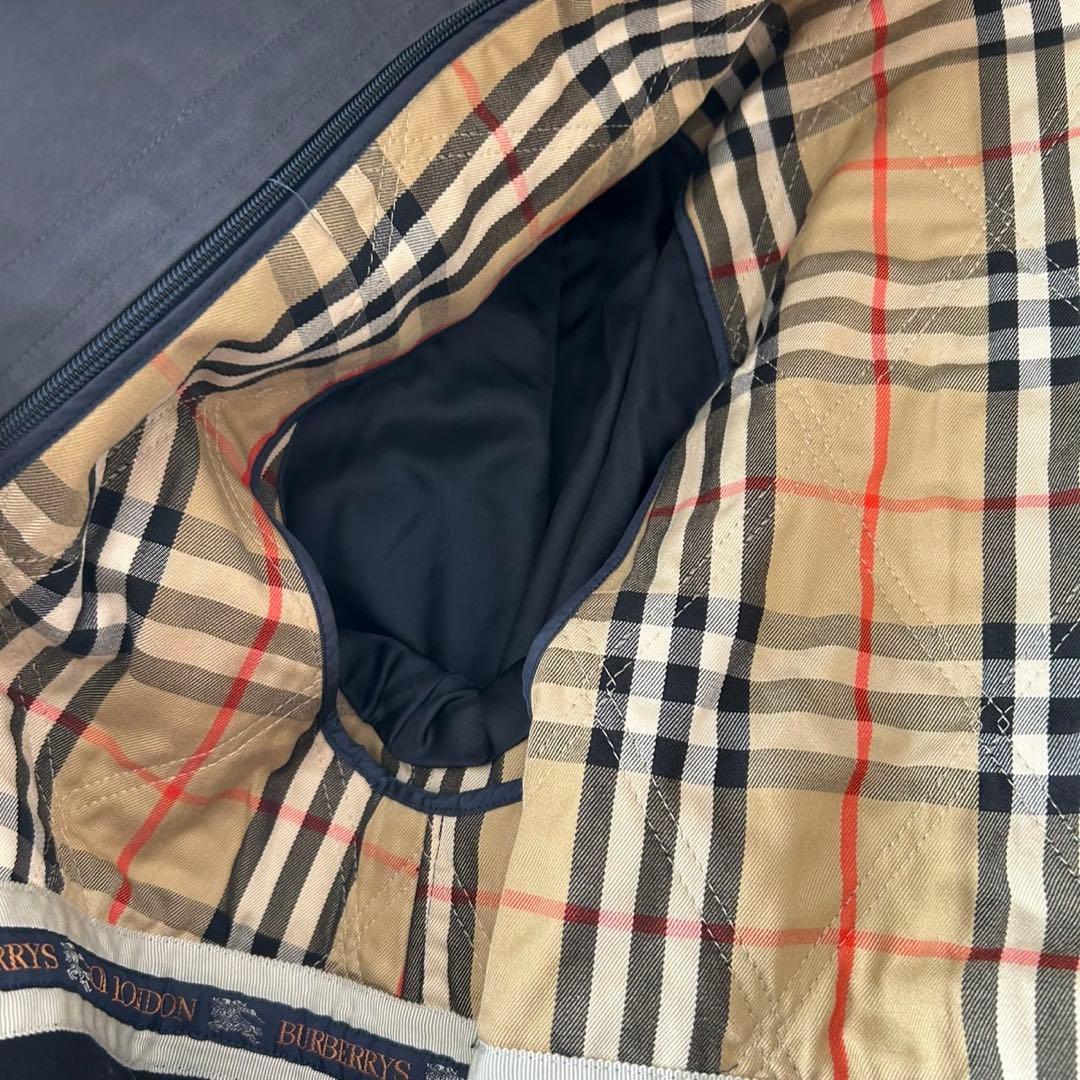 希少カラー バーバリー ステンカラーコート ライナー付 2way ネイビーグレー