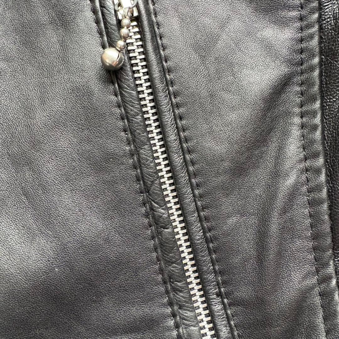 美品　本革　Finess ブラックレザー　ダブルライダース　y2k