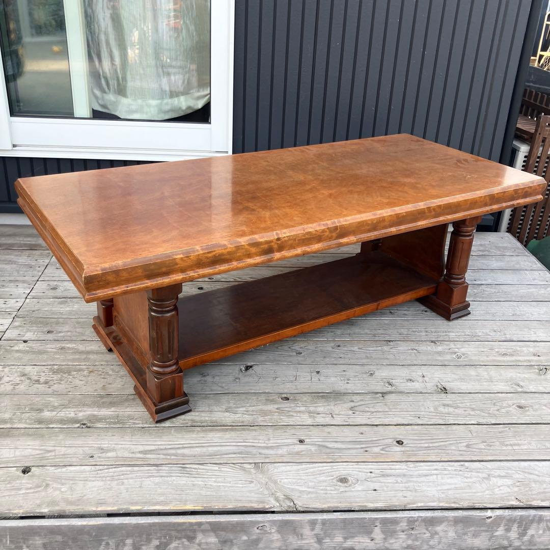 北欧レトロ 黒坂 ミッドセンチュリー 木製 コーヒーテーブル センターテーブル