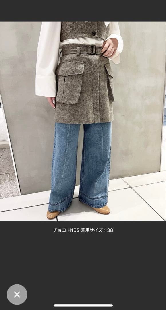 IENA LA BOUCLE ヘリンボーンミニスカート