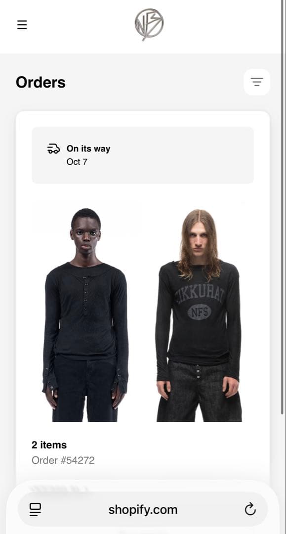 no faith studios レイヤードボタンロングスリーブ ロンT 黒2