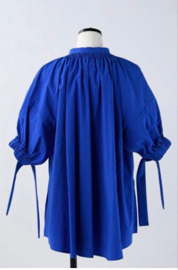 最終お値下げ⭐︎ENFOLD⭐︎ GATHER-SLEEVE BLOUSE ブルー