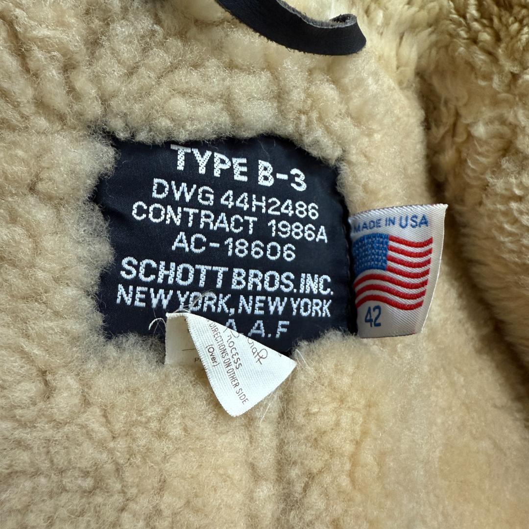 のりお様✨schott ショット B-3 ムートン フライトジャケット 42