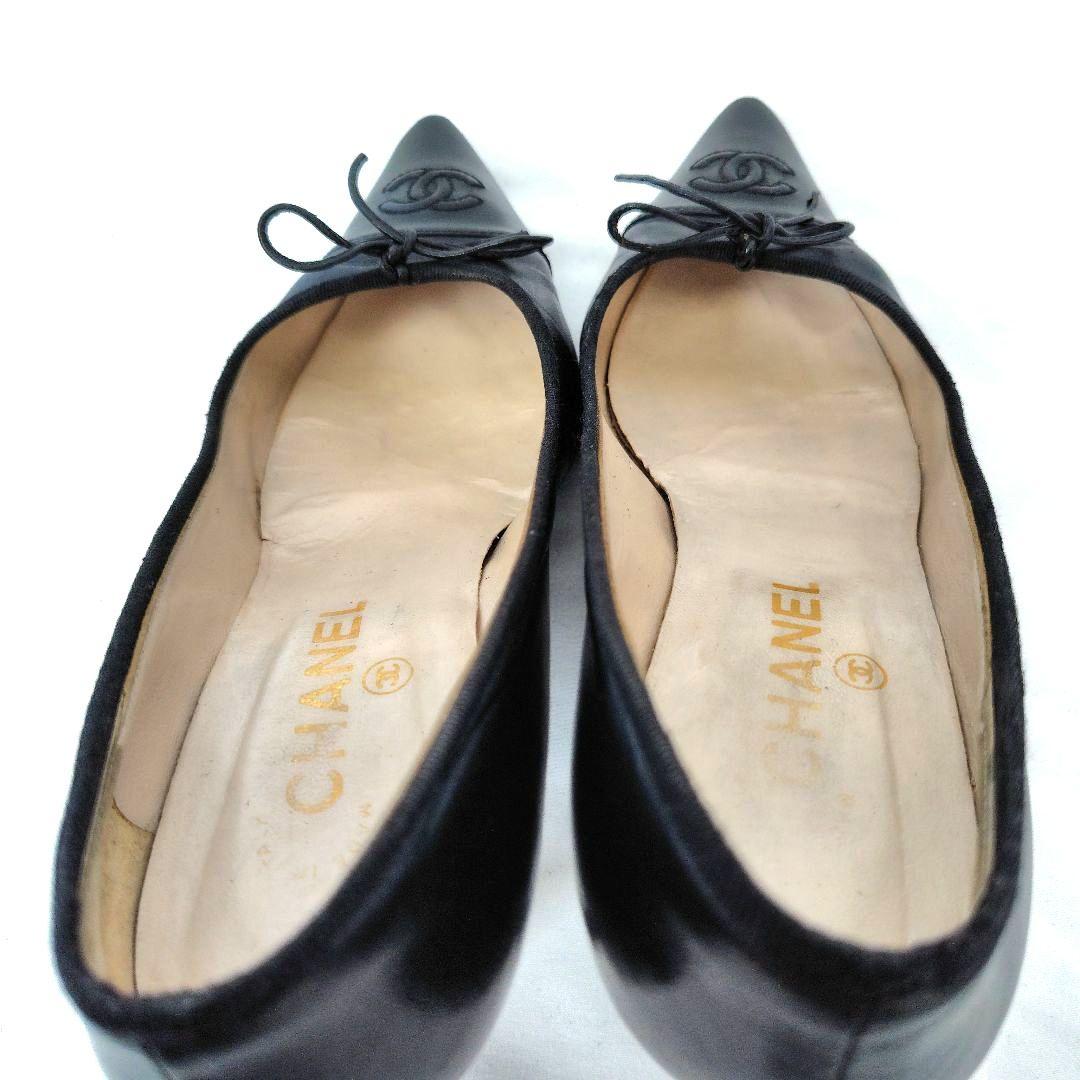 ✨️腕利き職人のリペア済✨️【シャネル】ココマーク♡リボン 切替え パンプス 黒