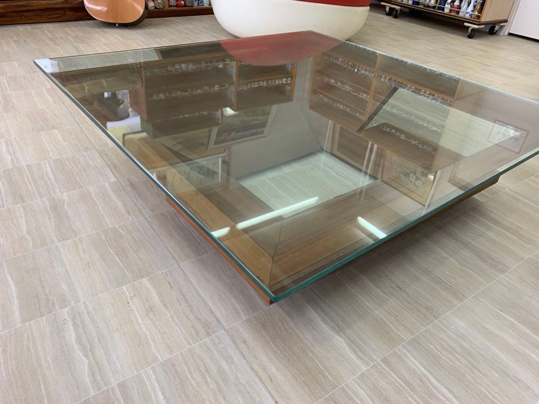 モダンガラス木製センターテーブル