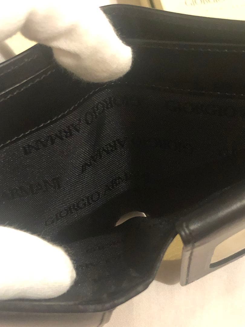 美品　Giorgio Armani 二つ折り財布 黒 箱付き