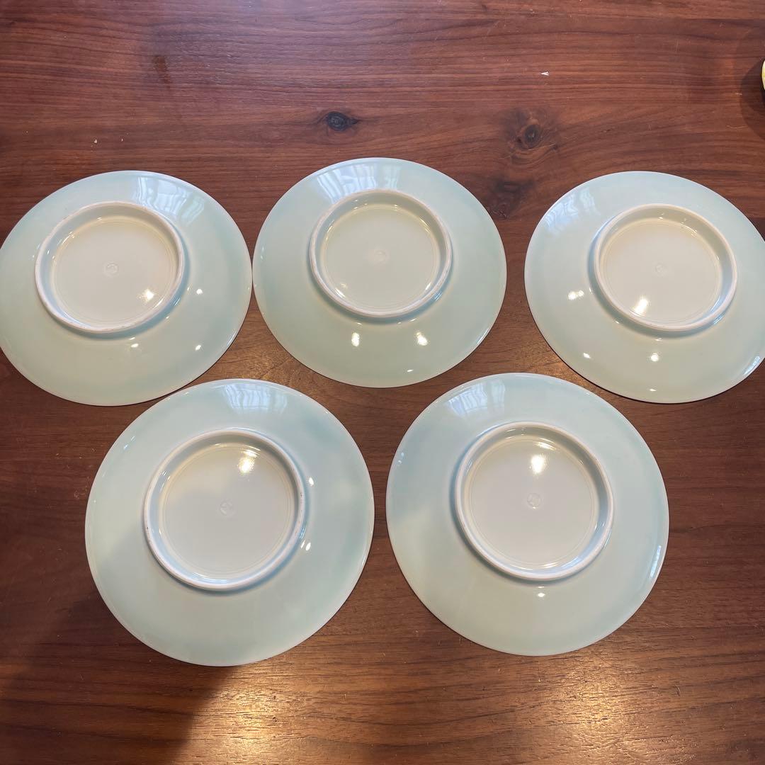 美濃焼 有田焼 快山窯 青白磁唐草文皿 銘々皿 5枚 セット