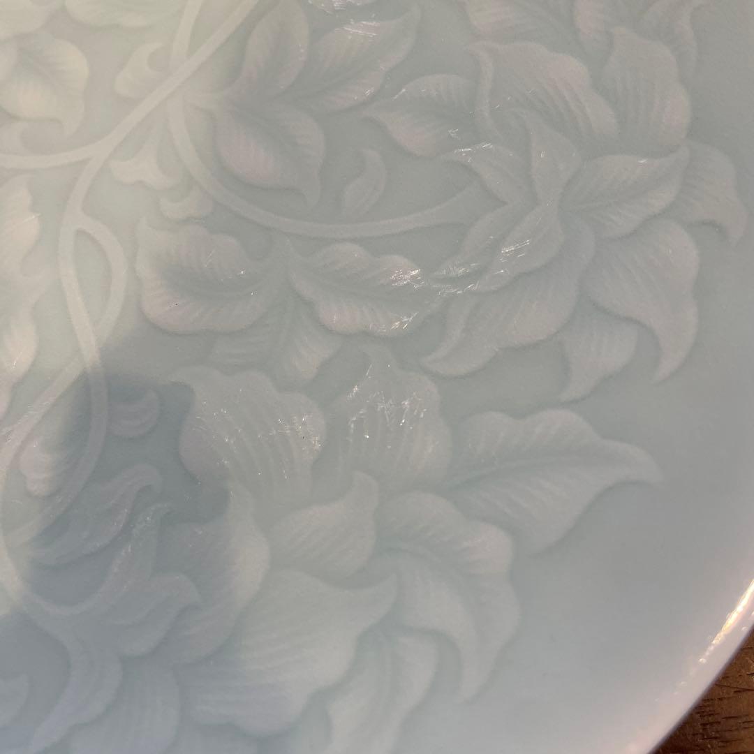 美濃焼 有田焼 快山窯 青白磁唐草文皿 銘々皿 5枚 セット