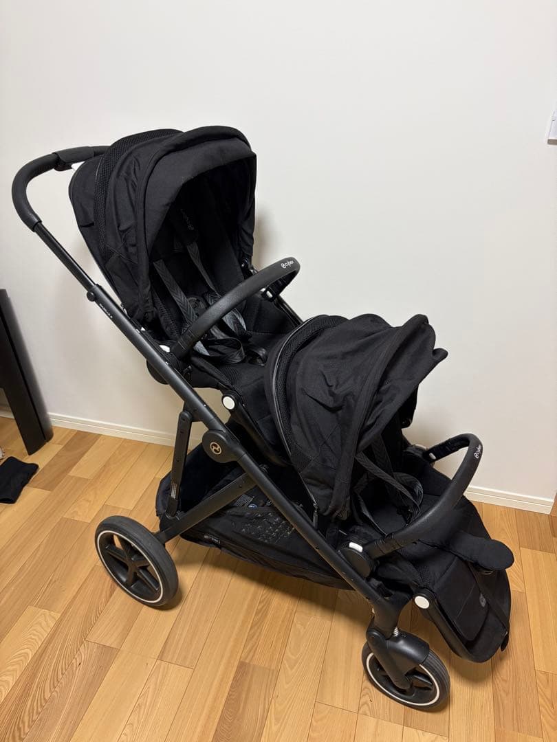 cybex ベビーカー ガゼルs ブラック バスケット レインカバー付き