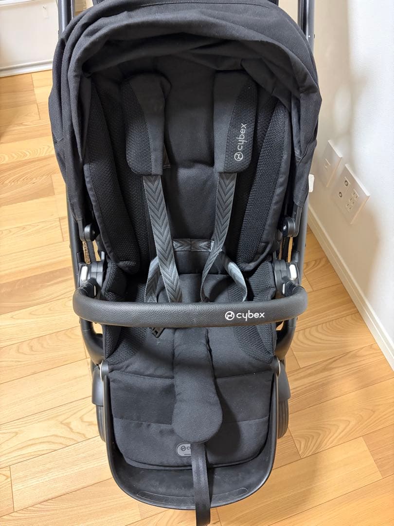 cybex ベビーカー ガゼルs ブラック バスケット レインカバー付き