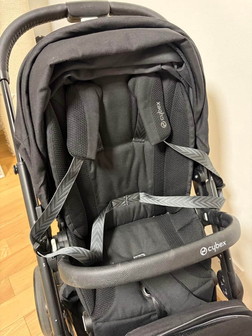 cybex ベビーカー ガゼルs ブラック バスケット レインカバー付き