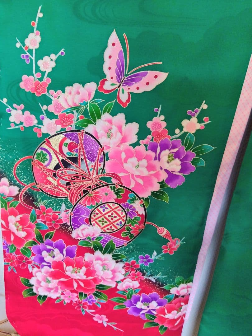 華小袖　松美　七五三振袖　絵羽四つ身　正絹　長襦袢付き