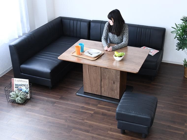 コーナーソファ ダイニングセット 収納付き 4点セット テーブル付き