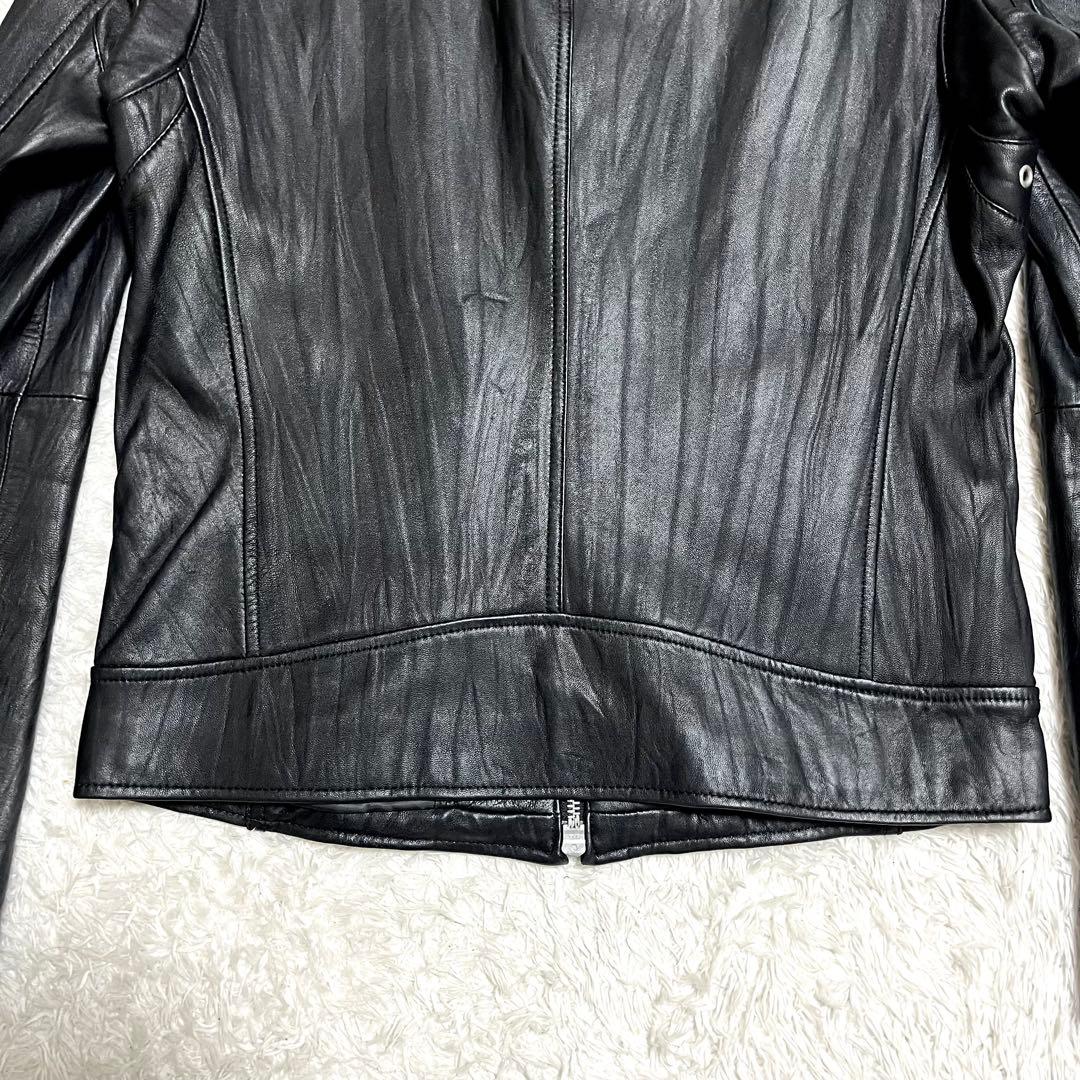✨美品✨激レア オールドユニクロ レザージャケット ラムレザー シワ加工 M