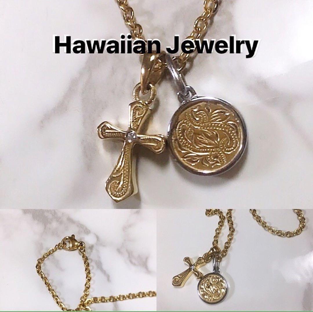 ハワイアンジュエリー クロス クロスネックレス メダル  男 女 メンズ