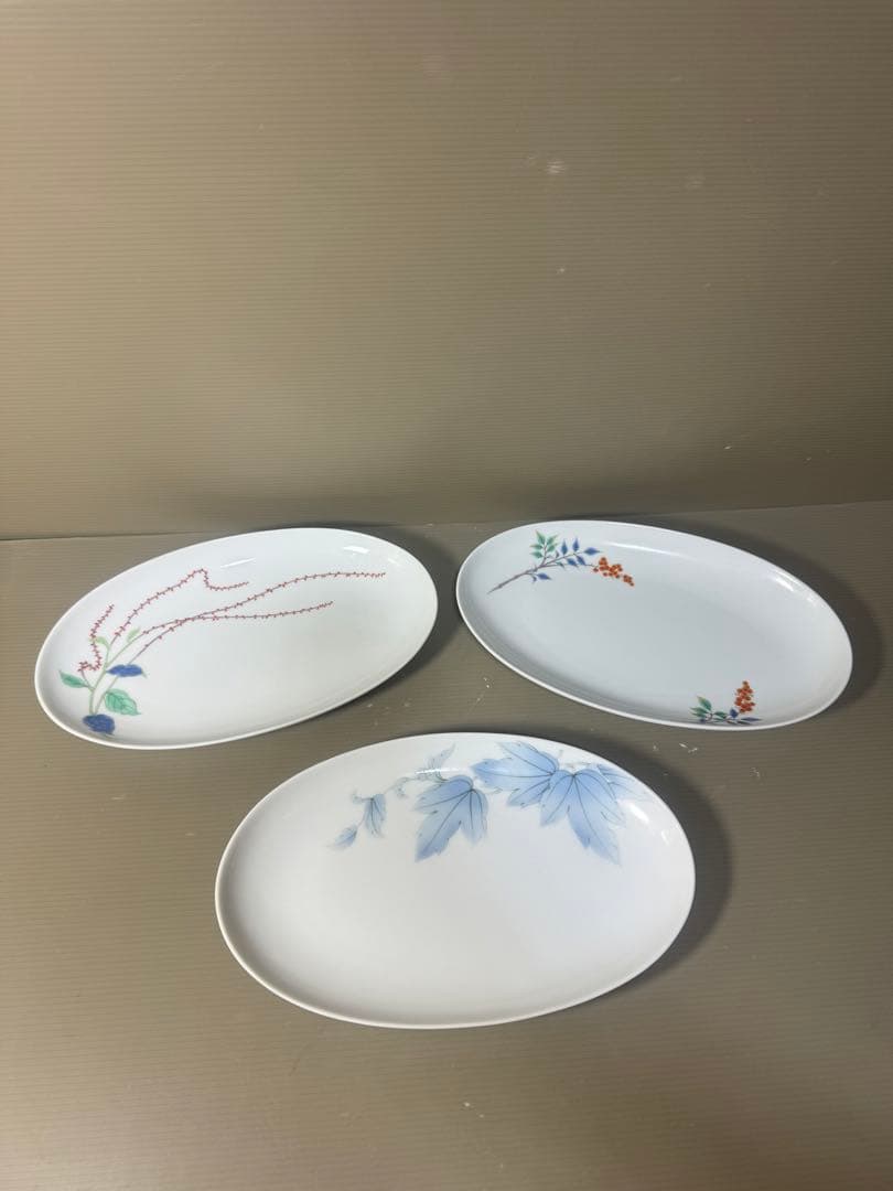 2582 深川製磁　楕円皿　3客　未使用