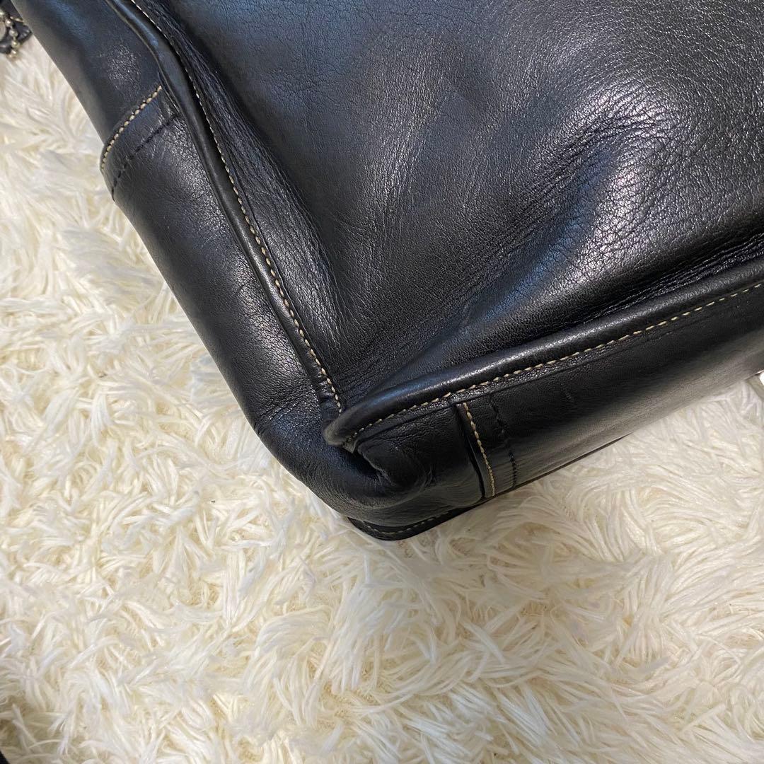 極美品 オールドコーチ　メッセンジャーバッグ 黒トランスアトランティック レザー