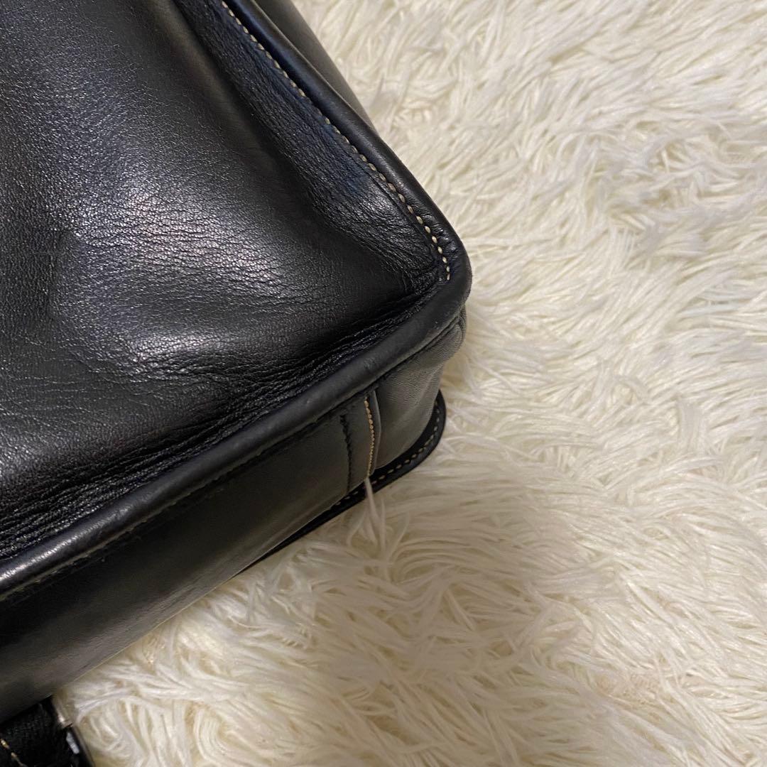 極美品 オールドコーチ　メッセンジャーバッグ 黒トランスアトランティック レザー