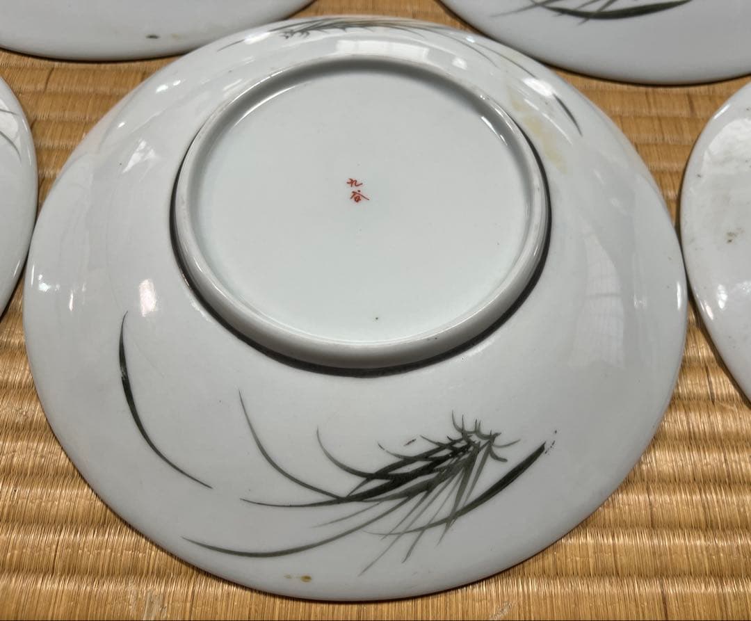 九谷焼 平皿 大鉢 大皿（骨董品・古美術）　日本昔話　5枚セット　共箱　送料無料