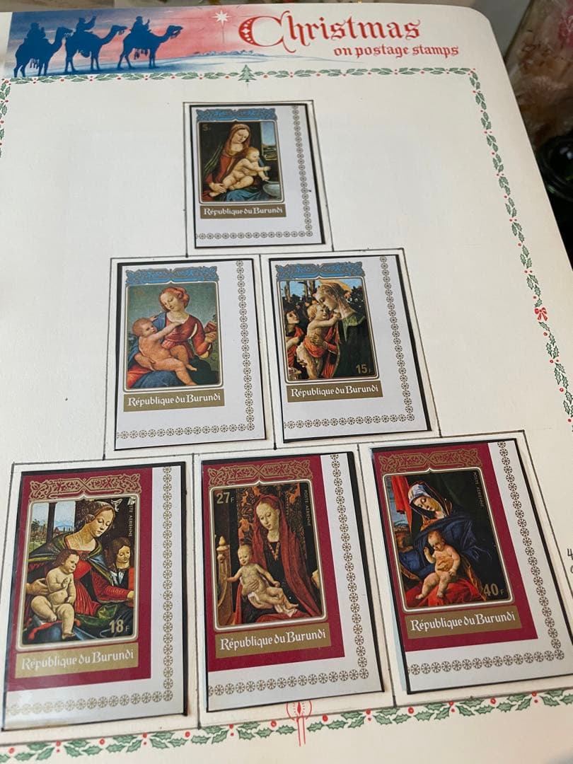 ヴィンテージ　クリスマス切手　1960〜70年代　ジャンクジャーナル