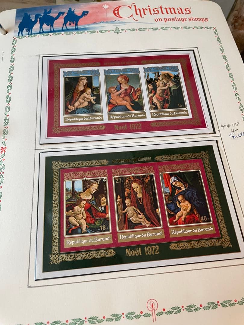 ヴィンテージ　クリスマス切手　1960〜70年代　ジャンクジャーナル
