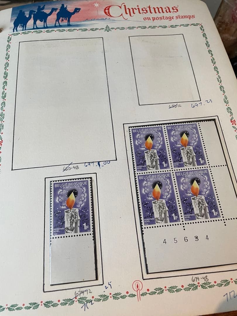 ヴィンテージ　クリスマス切手　1960〜70年代　ジャンクジャーナル