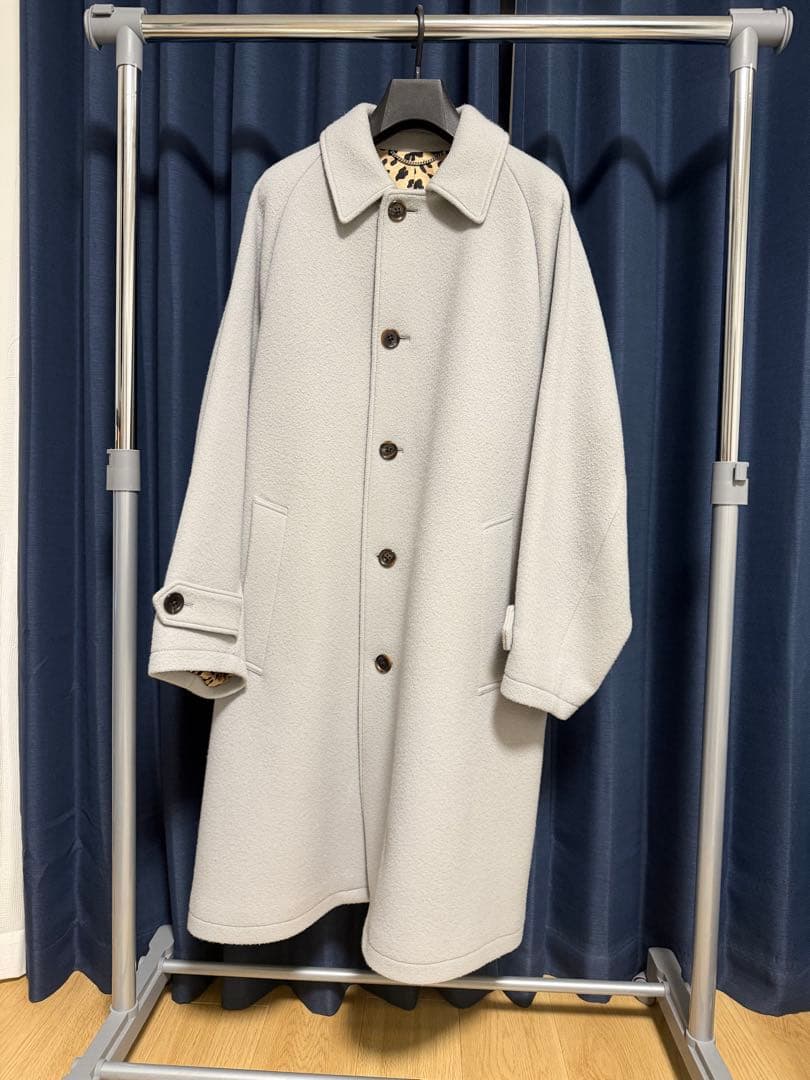 WACKOMARIA ステンカラーコート ライトグレー　裏地レオパード