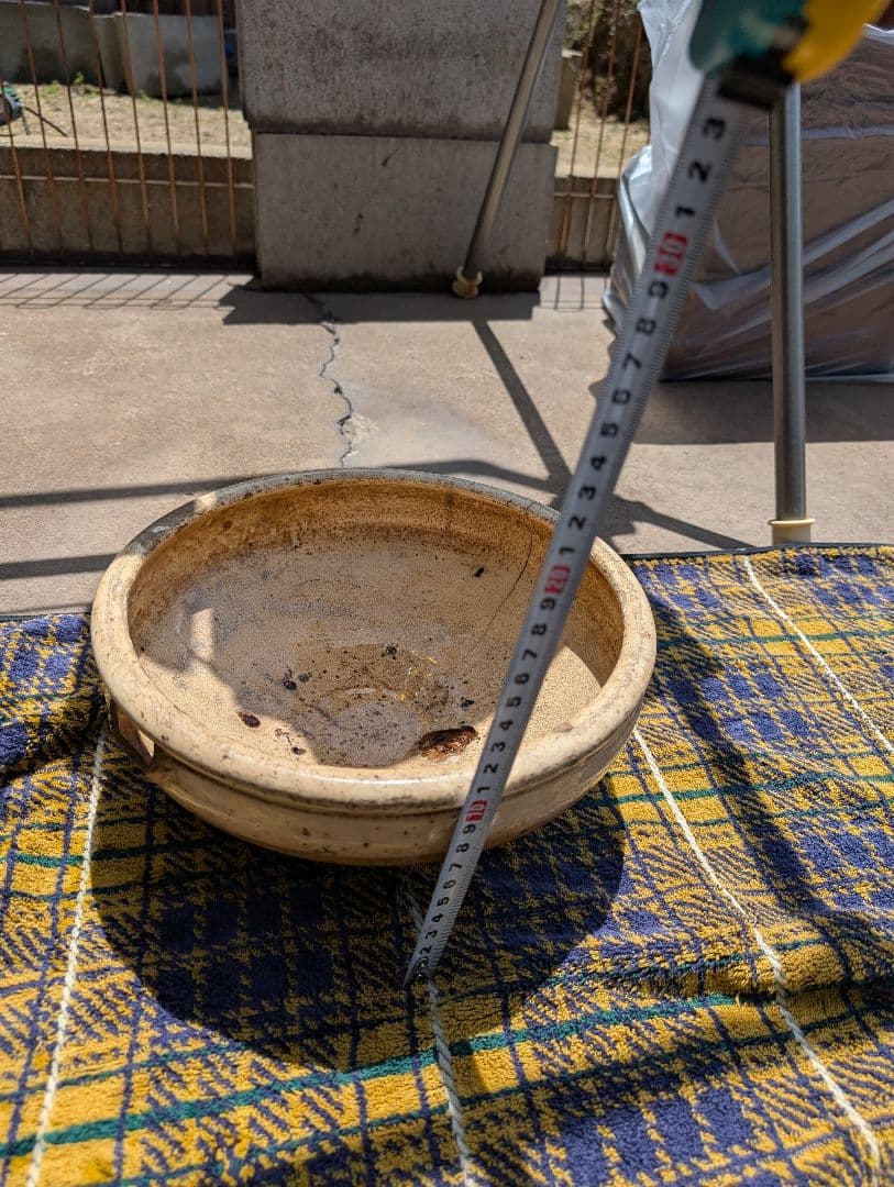 陶器製古い、 時代物片口鉢 直径約30cm