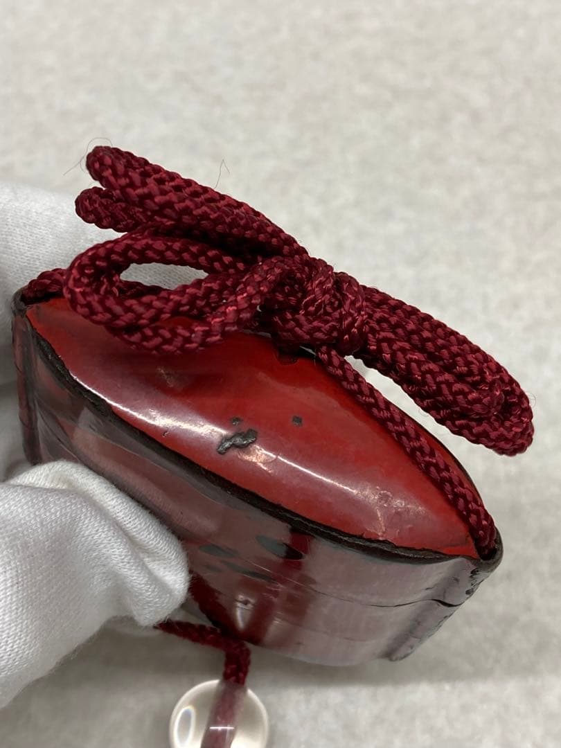 当時物 江戸時代～明治時代 印籠 蒔絵 漆器 3段印籠 玉石在銘 ヤギ根付