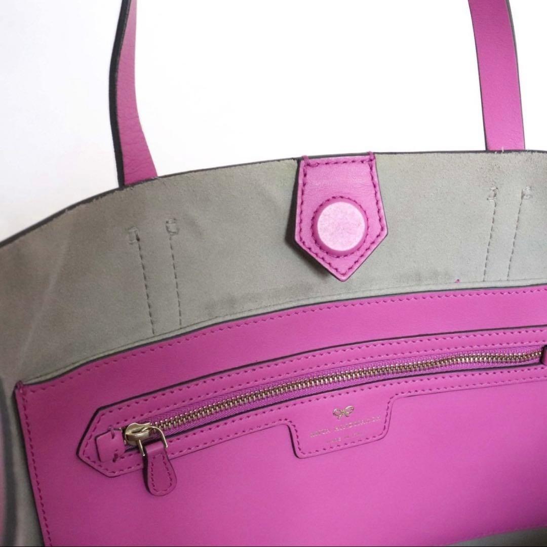 アニヤハインドマーチ イーブリー ショッパー ウインク トート バッグ ピンク