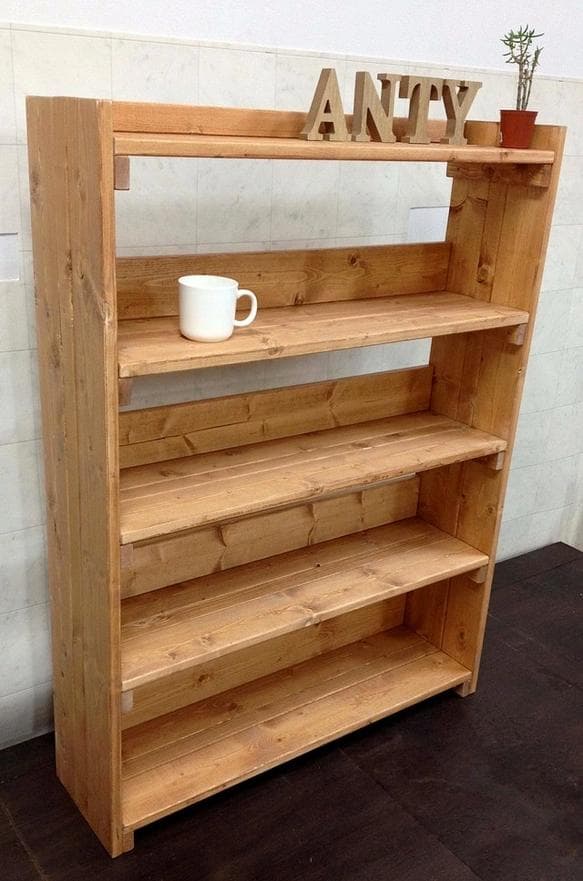 【引取可能】飾り棚付き4段棚 幅80cm LO/LO 完成品