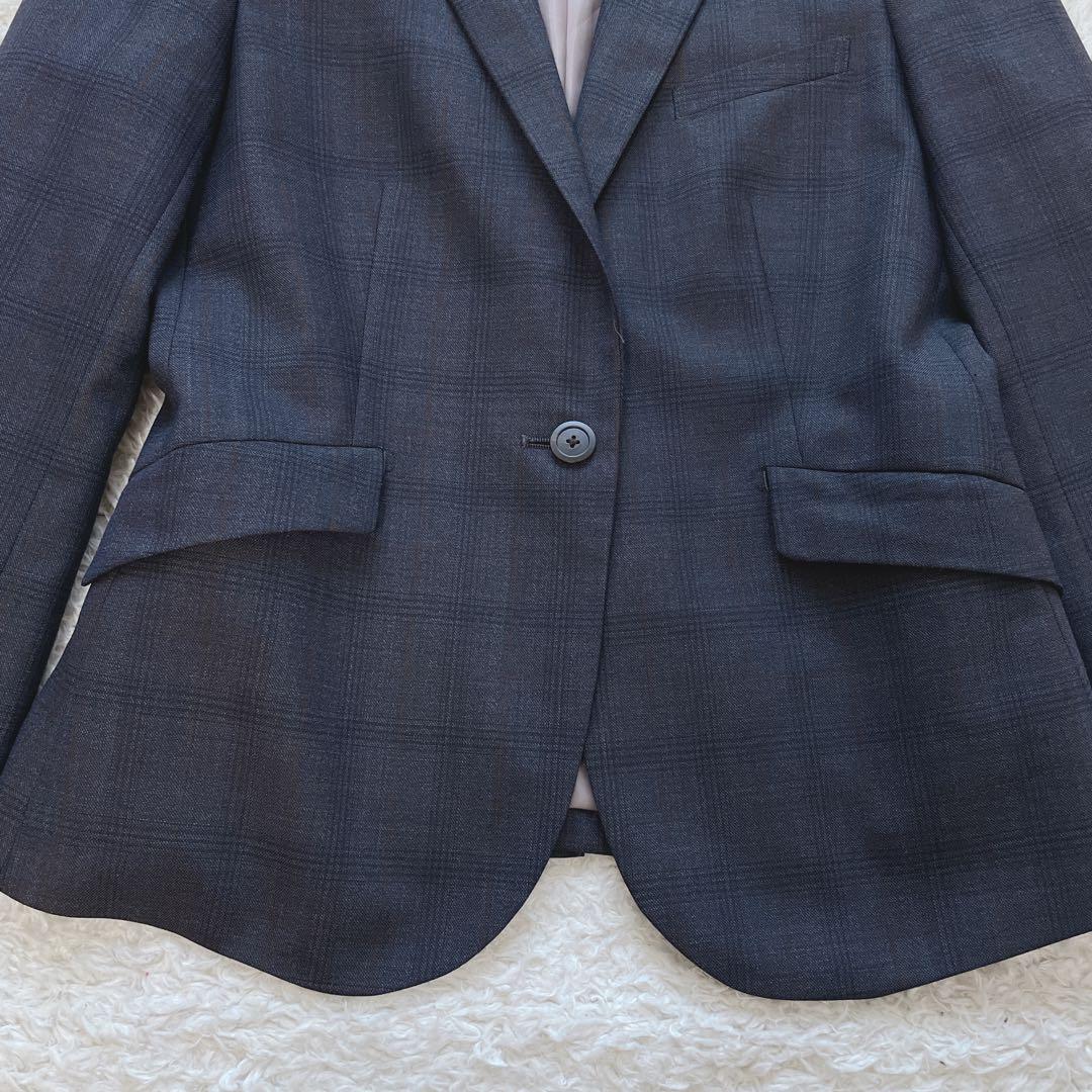 オリヒカ ストレッチ ワンボタン パンツスーツ チェック柄 洗濯可