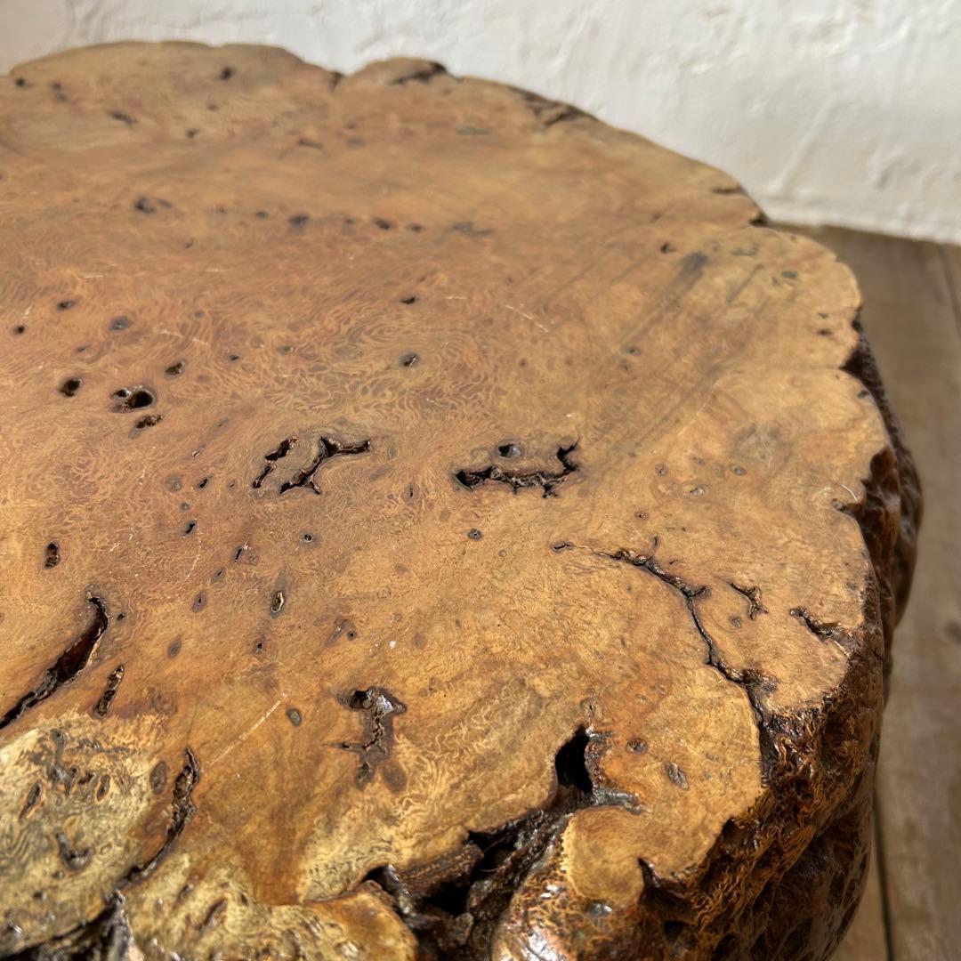 こぶ 無垢 一枚板 天然木 座卓 ローテーブル 鉢台