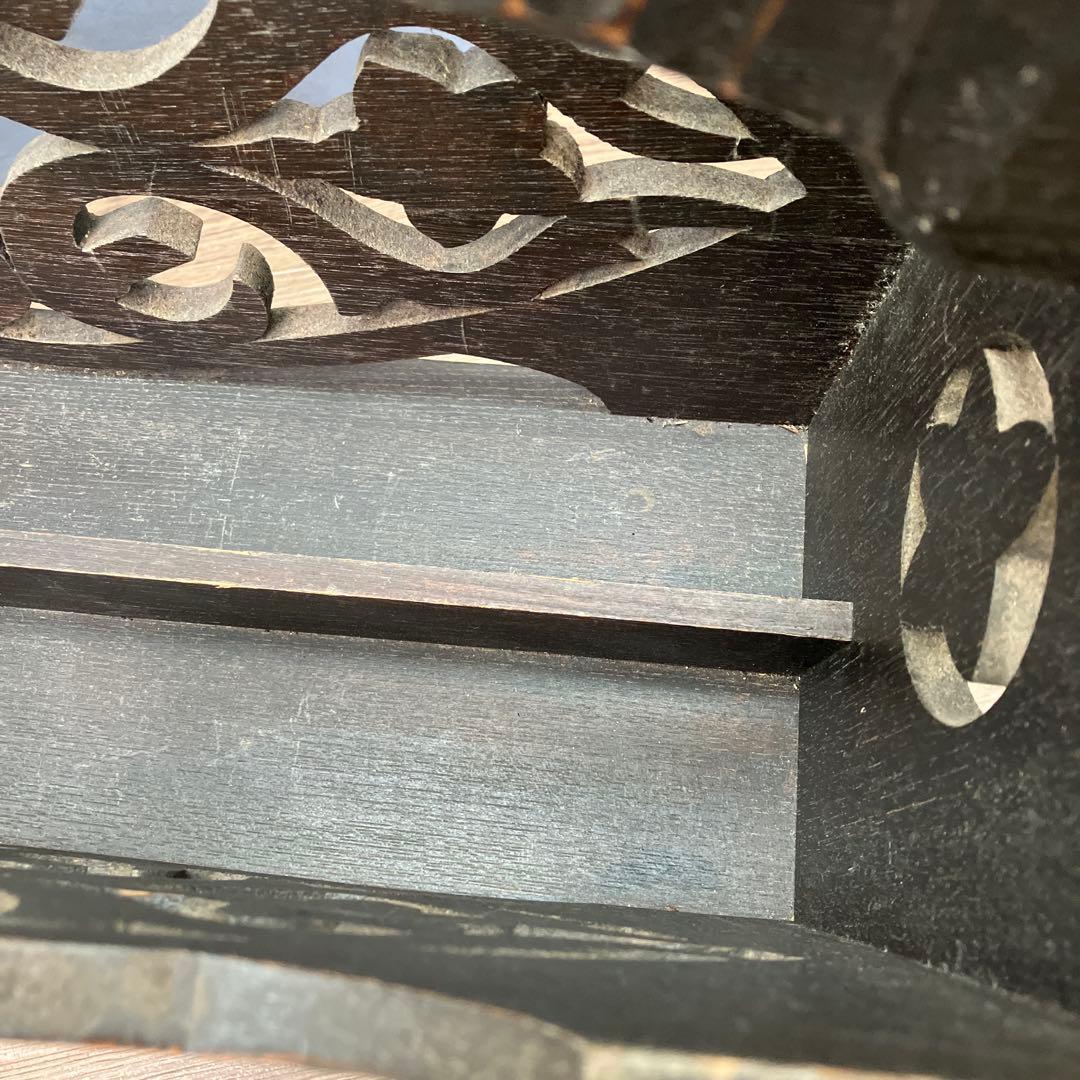 A-3 昭和レトロ アンティーク 木製 マガジンラック 民芸家具 彫刻