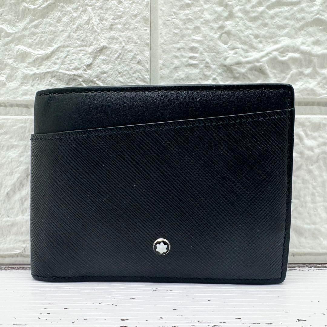美品✨　モンブラン　マネークリップ　レザー　コンパクトウォレット