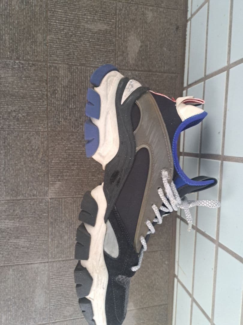 MONCLER メッシュスニーカー グレー/ネイビー サイズ42