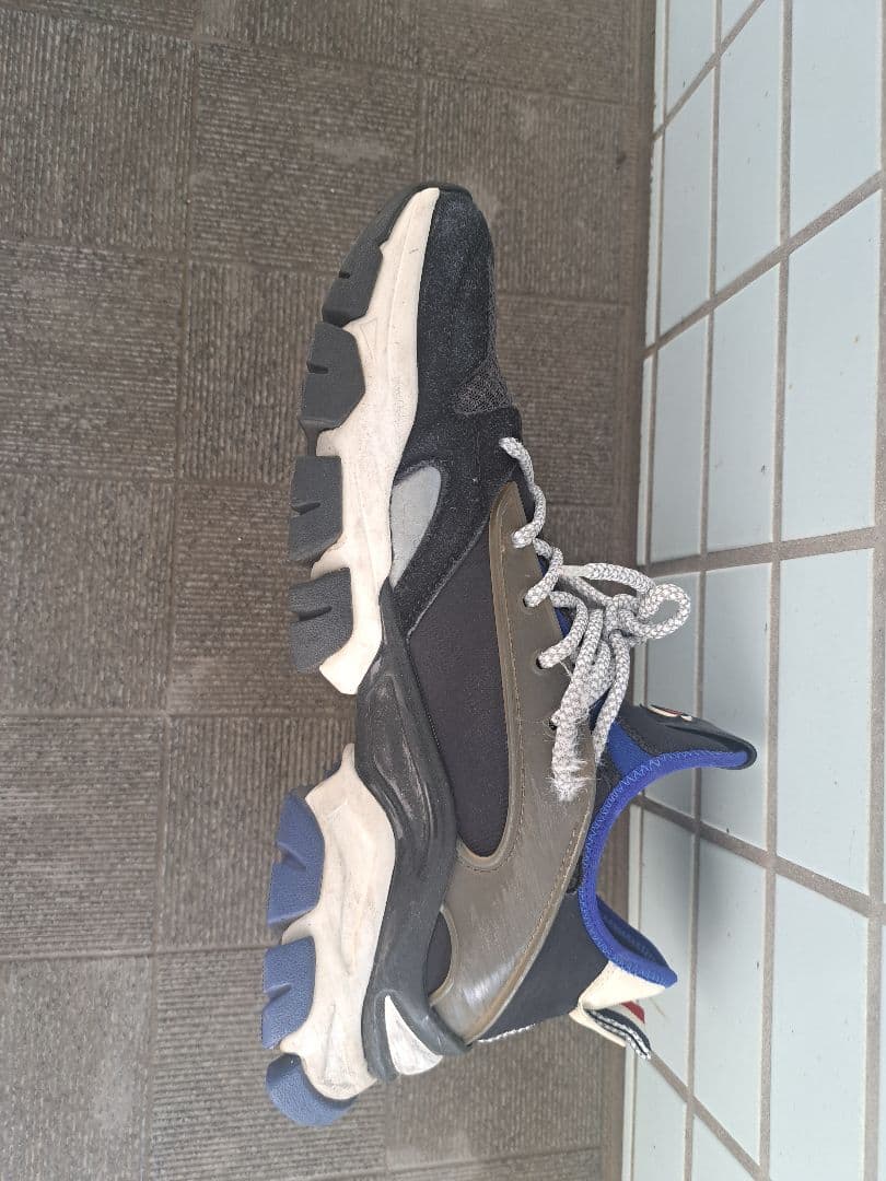 MONCLER メッシュスニーカー グレー/ネイビー サイズ42