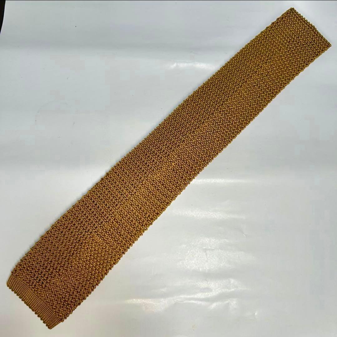 アットヴァンヌッチ セブンフォールドニットタイ7cm幅 マスタードイエロー