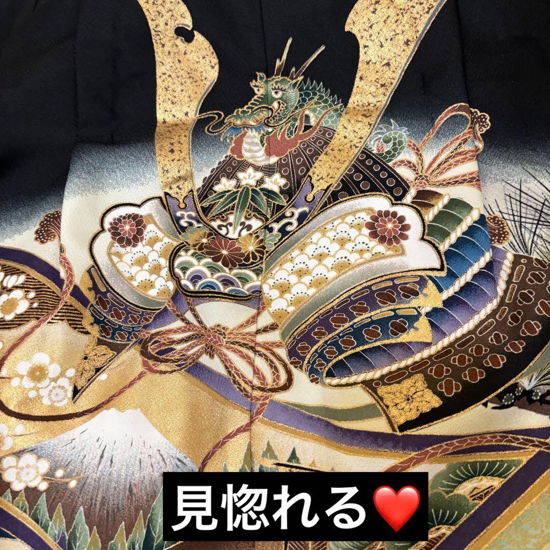 七五三 五歳‼️美品‼️黒地 豪華男の子 龍兜完全️フルセット‼️お家から揃え無 逸品‼️