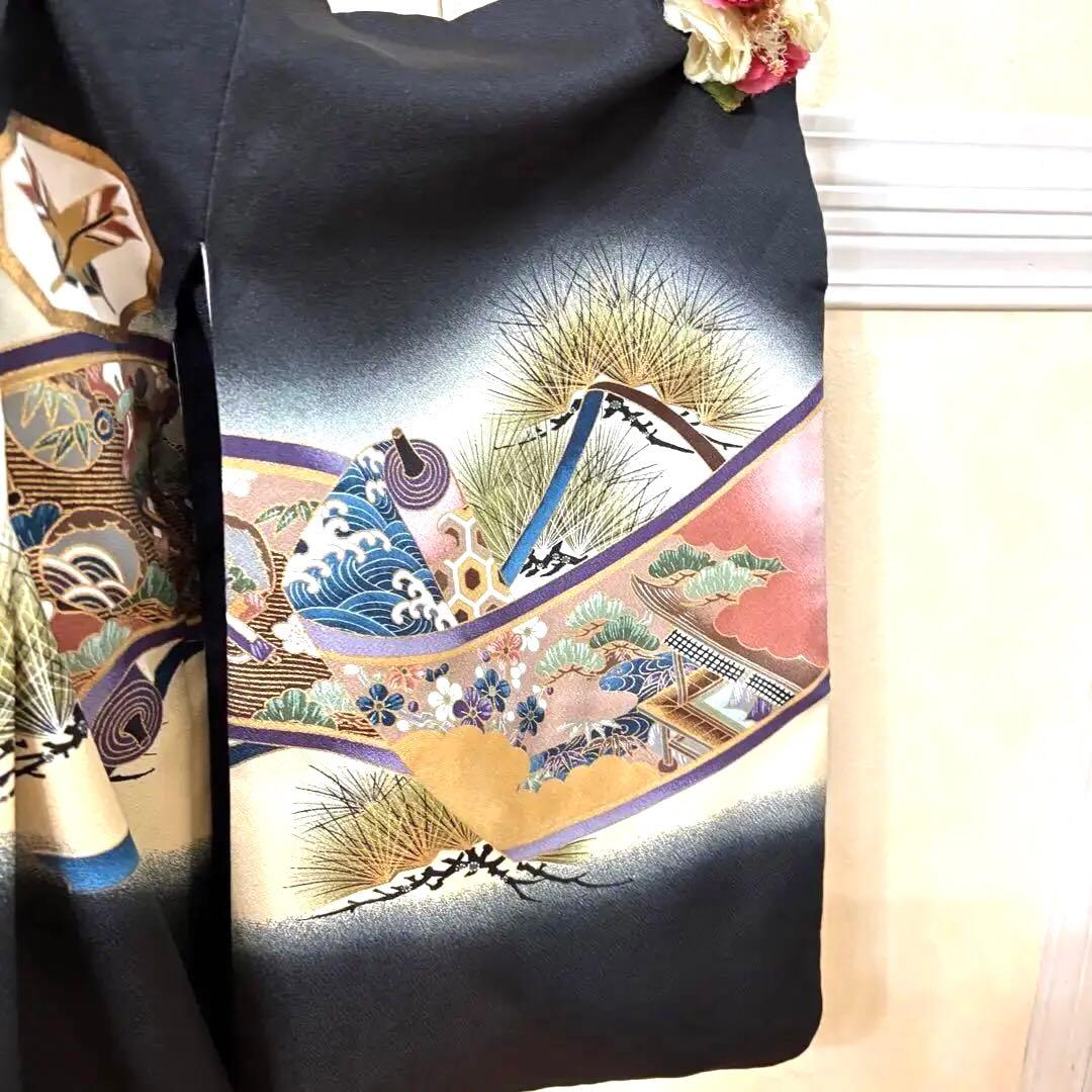 七五三 五歳‼️美品‼️黒地 豪華男の子 龍兜完全️フルセット‼️お家から揃え無 逸品‼️