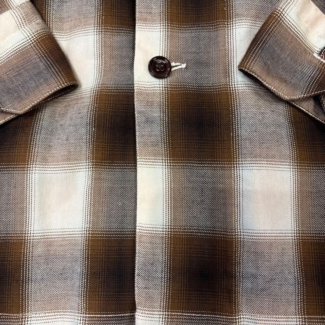 Uアローズ別注 サルヴァトーレピッコロ オンブレチェック オープンカラーシャツ