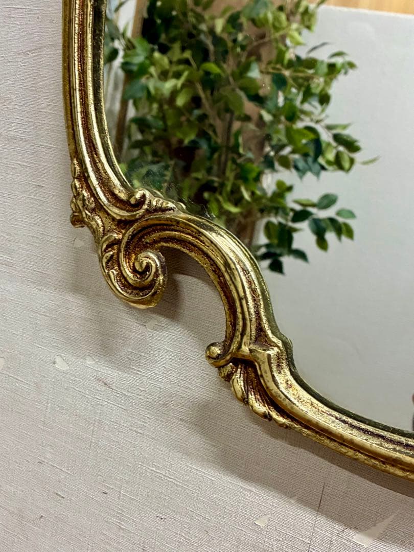 管460☆イタリア製☆真鍮製☆アンティーク☆ウォールミラー☆壁掛け鏡