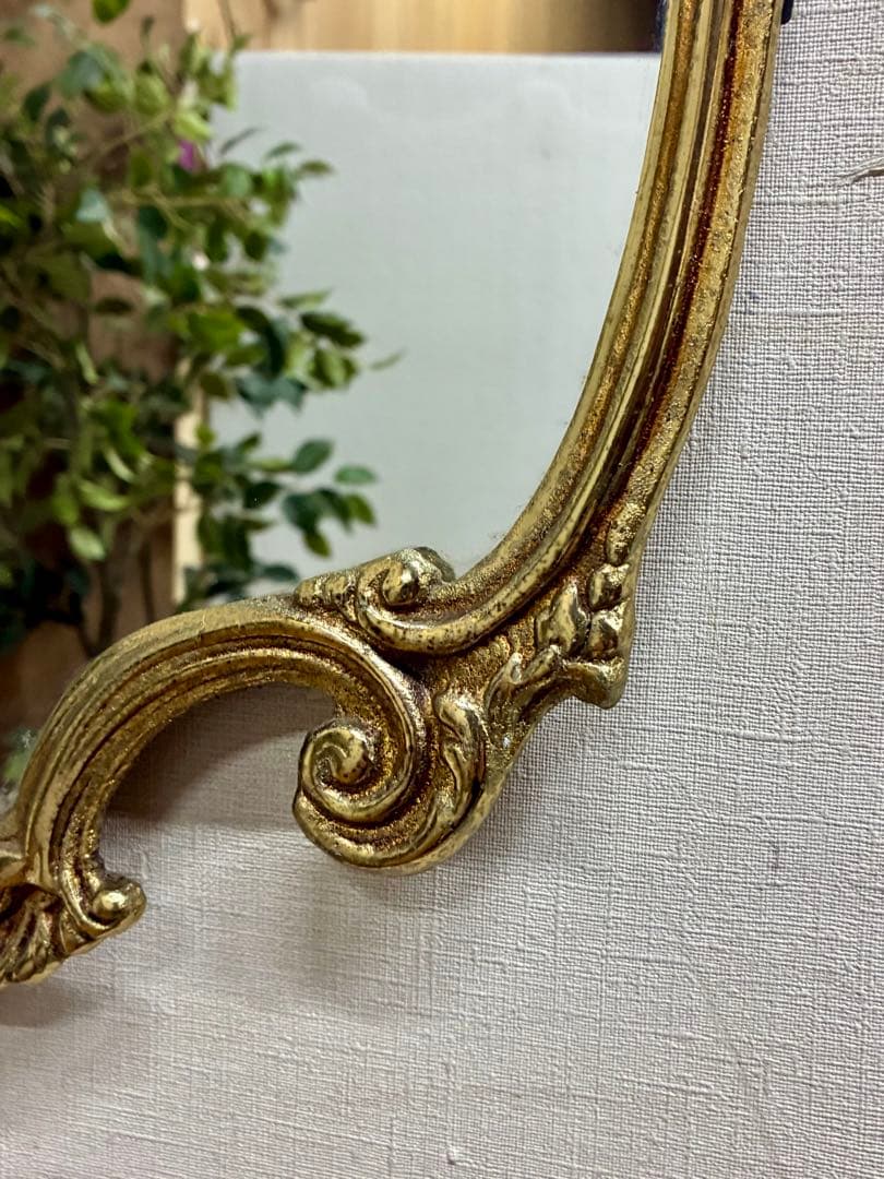 管460☆イタリア製☆真鍮製☆アンティーク☆ウォールミラー☆壁掛け鏡