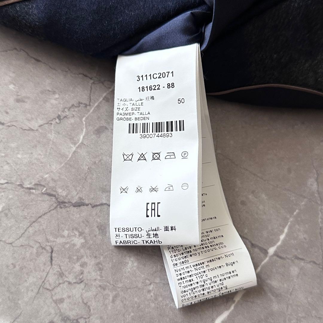 PAOLONI パオローニ チェック柄 ウールメルトン チェスターコート L