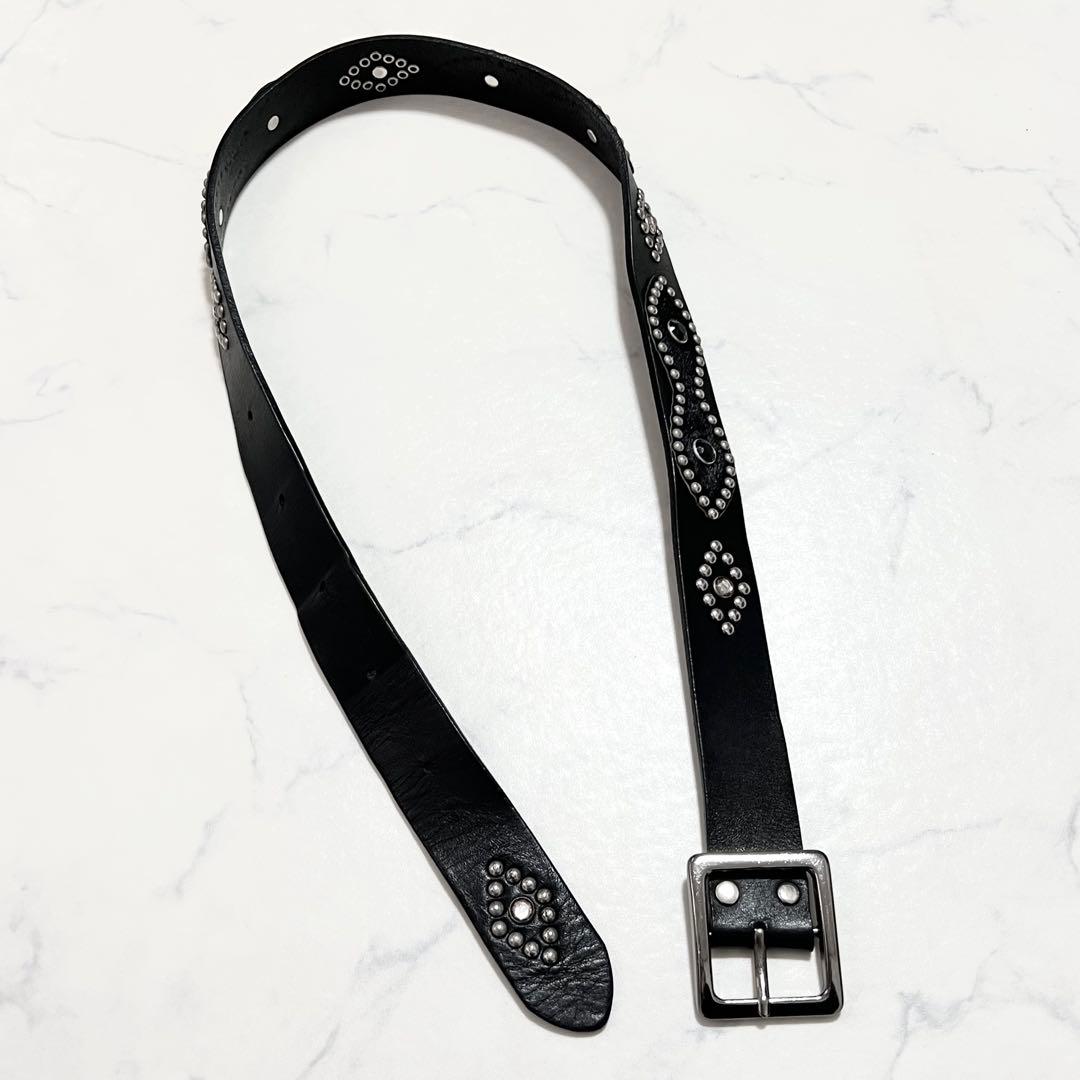 BUFFALO BOBS 本革 レザーベルト スタッズベルト 黒 ブラック