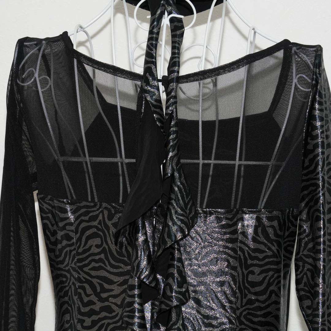 【美品】細見えが叶う美シルエットのドレス♪ 社交ダンス 指かけあり 細見え