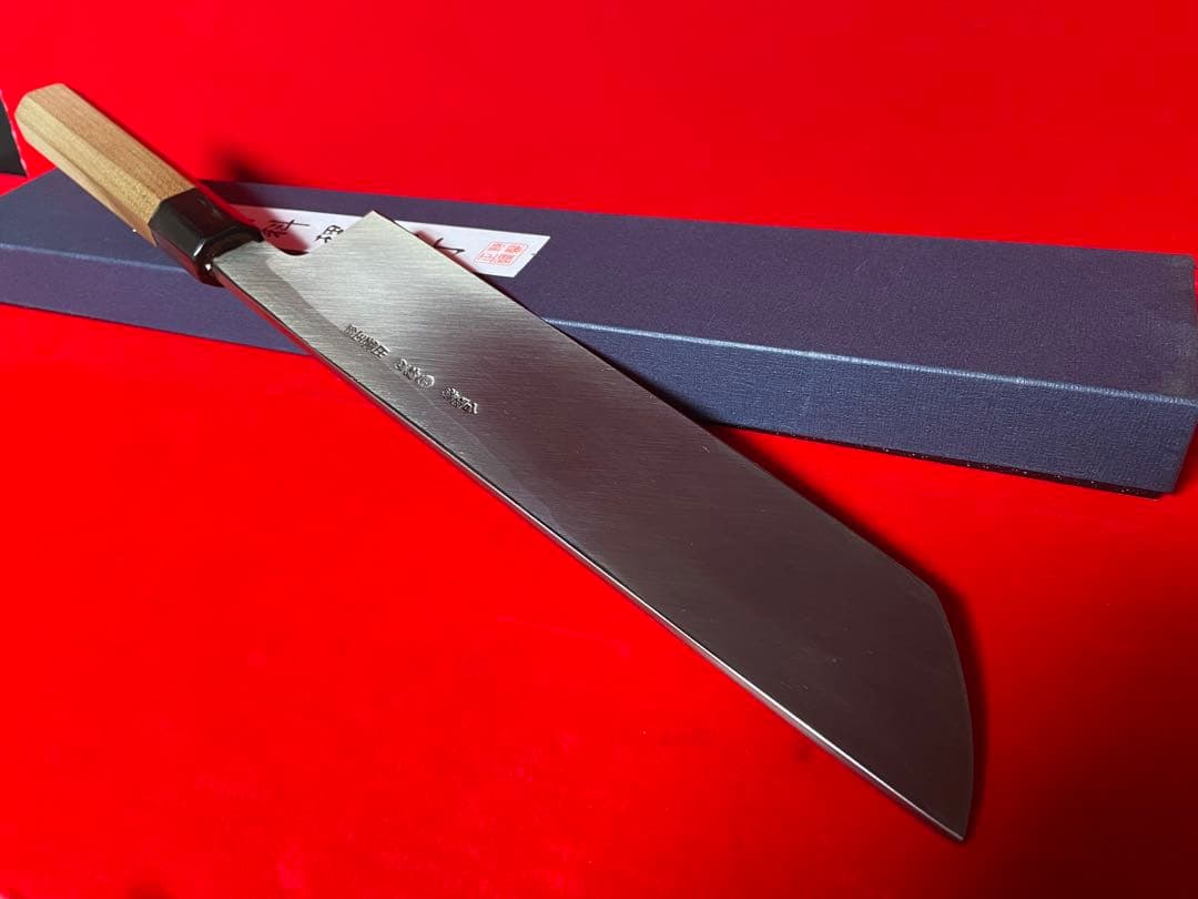包丁　鍔屋　骨切　出雲玉鋼　箱付　未使用品