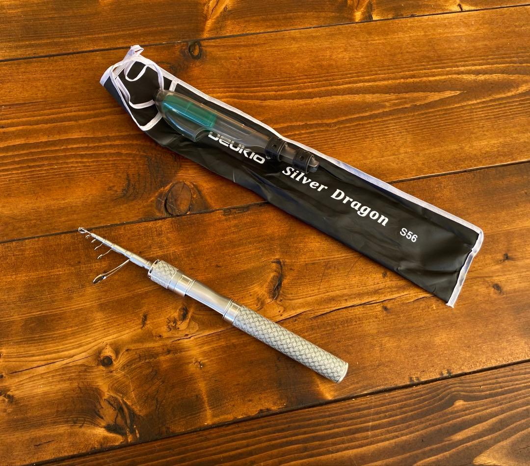 釣り竿セット　テレスコロッド　5ft6inch 渓流　トラウトロッド　シルバー